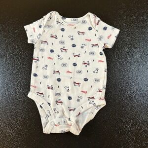 Carters Super Hero‎ Dog Bodysuit Cute Graphic Print Short Sleeve Baby Size3 M
